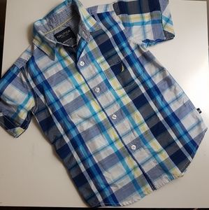 Boys Plaid Button Short Sleeve Shirt
